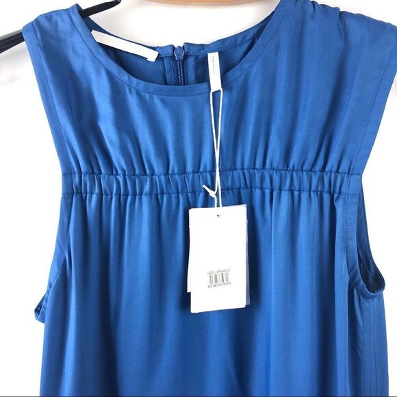 NEW Helmut Lang Cerulean Blue Sleeveless Elasticated Viscose Dress Size 0 - Picture 3 of 7